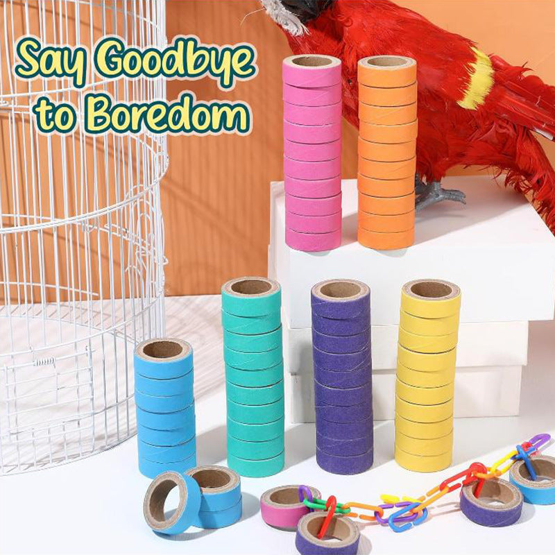 Parrot Toys, Bird Toys, Parrot Chewing Paper Rings, Bird Toys, Bulk Parrot Durable Cardboard Core, Small Pet Supplies