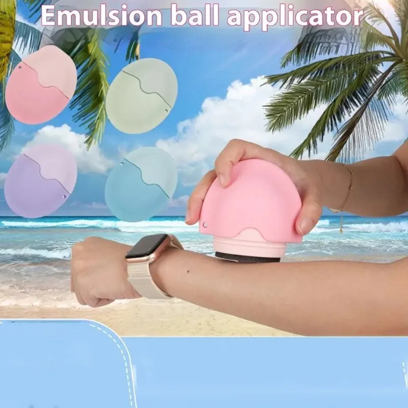 Aplicador de Protetor Solar em Silicone com Rolo  Frasco Oval Recarregável para Loções, Cremes e Cosméticos  Ideal para Viagens